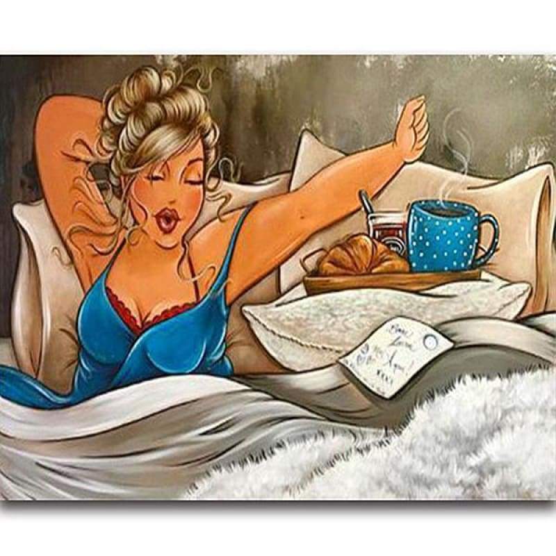 Modern Art Cartoon Woman Full Drill - 5D Diy Full Square Diamond Painting Kits VM9148 - NEEDLEWORK KITS