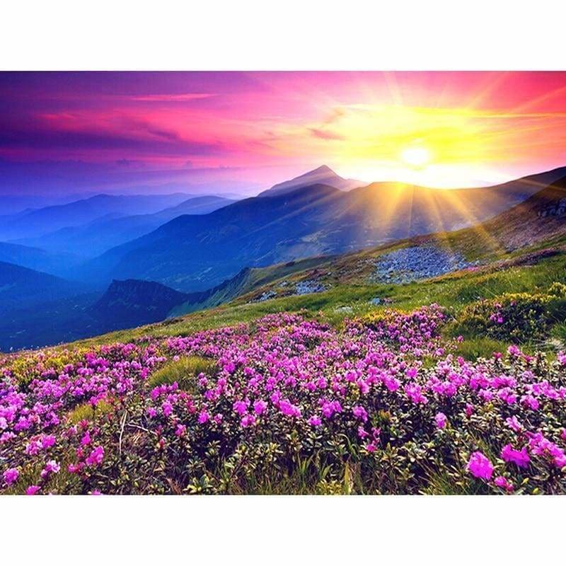 Dream Sunrise And Flower Pattern Decor Full Drill - 5D Diy