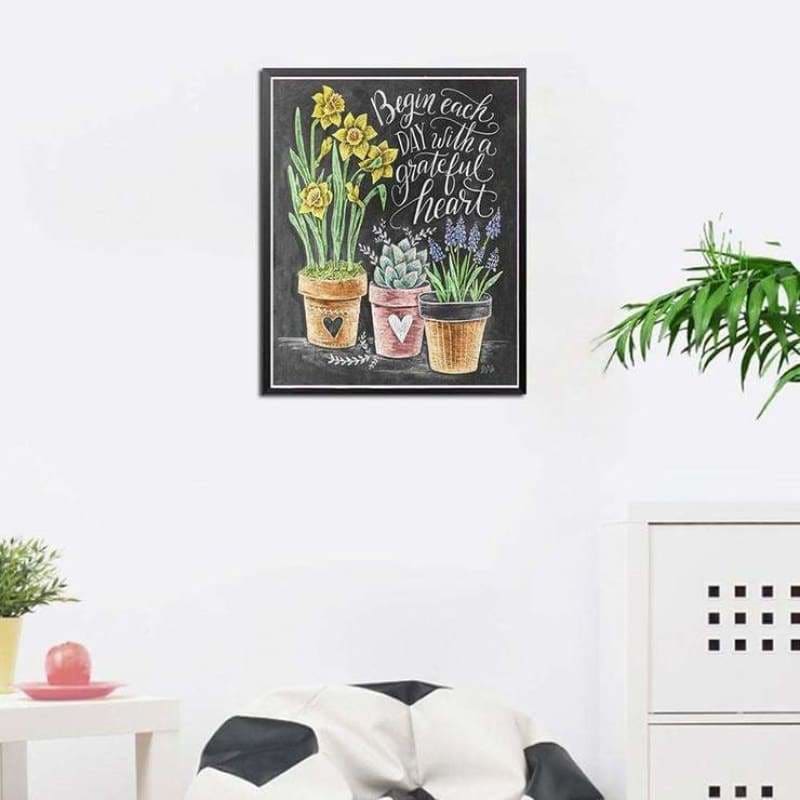 Full Drill - 5D Diamond Painting Kits Blackboard Pottings -