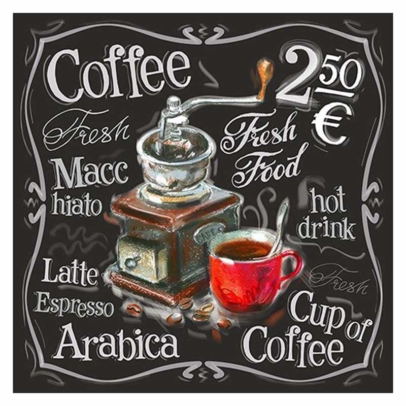 Full Drill - 5D DIY Diamond Painting Kits Blackboard Coffee