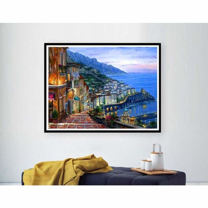 Hot Sale Landscape Seaside Town Diy Full Drill - 5D Mosaic