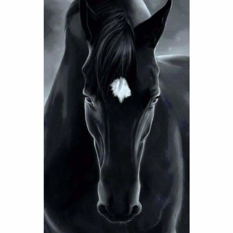 Modern Art Animal Black Horse Pattern Full Drill - 5D Diy