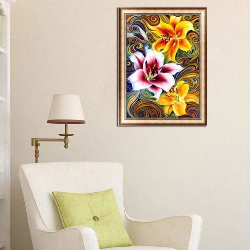 Modern Art Colorful Abstract Flower Pattern Full Drill - 5D