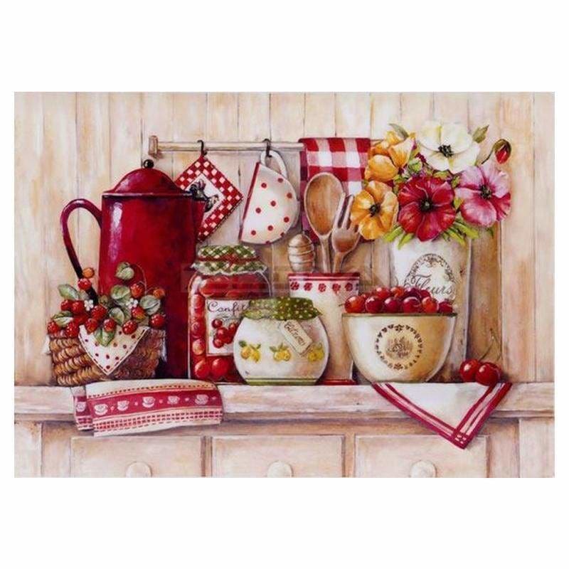 New Hot Sale Flower Tableware Fruit Full Drill - 5D Diamond