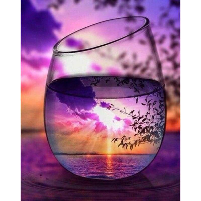 Purple beach Glass - Full Drill Diamond Painting - Special