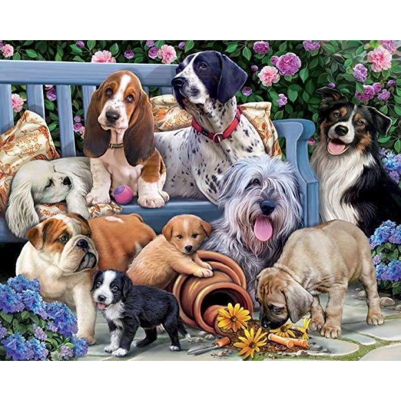 Full Drill 5D DIY Diamond Painting All Dogs Are Friend Cross Stitch Rhinestone