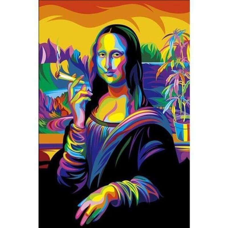 2019 Funny Rhinestone Cross Stitch Mona Lisa 5D DIY Diamond Painting Kits VM6032