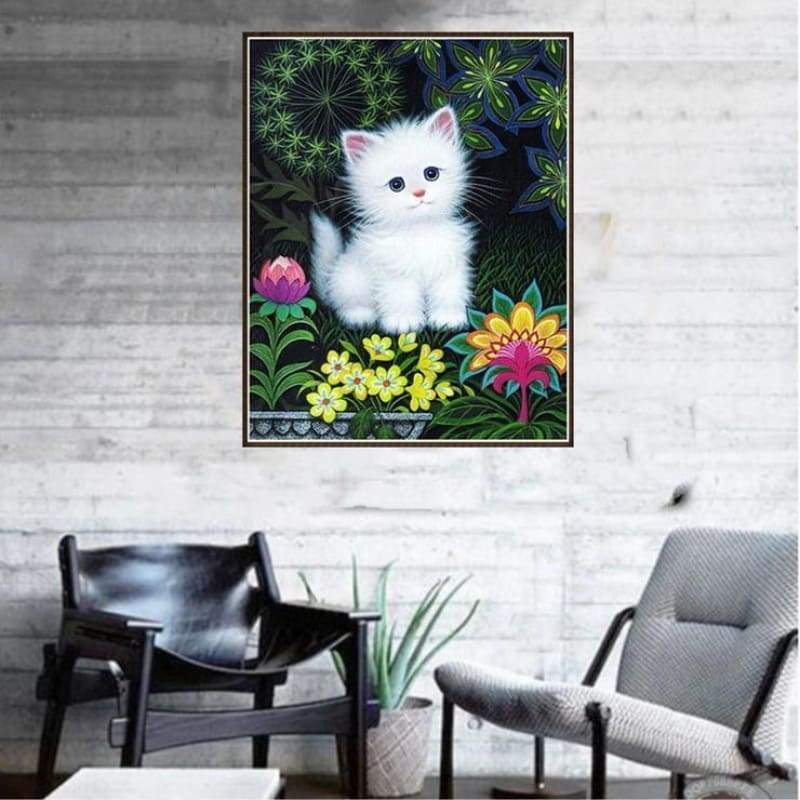 Hot Sale Cute Cat 5d Diy Stitch Diamond Painting Kits QB7029 For Beginners