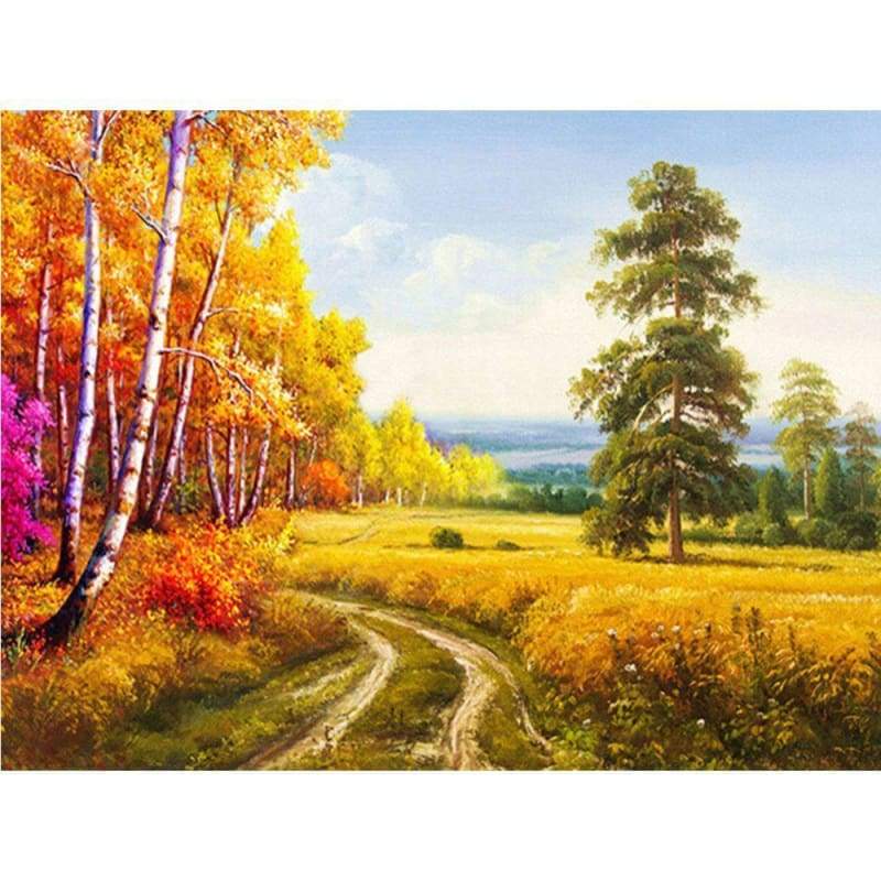 Hot Sale Full 5d Diy Diamond Painting Autumn Forest Kits VM20480