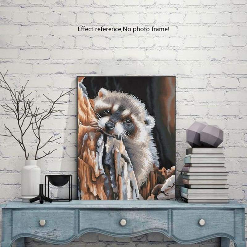 2019 Hot Sale Full Square Drill Raccoon 5d Diy Cross Stitch Diamond Painting Kits NA00388