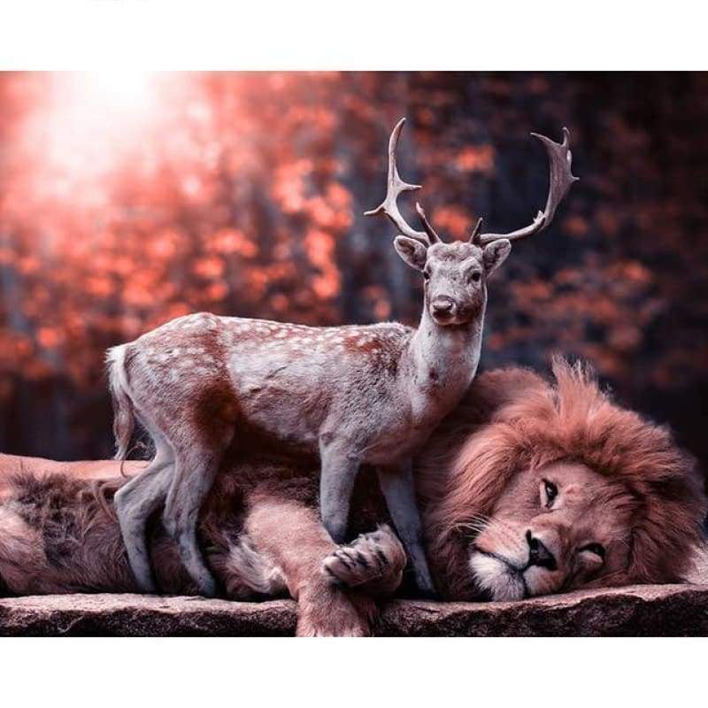 Hot Sale Wall Decor Deer Lion 5D DIY Diamond Painting Kits VM7423