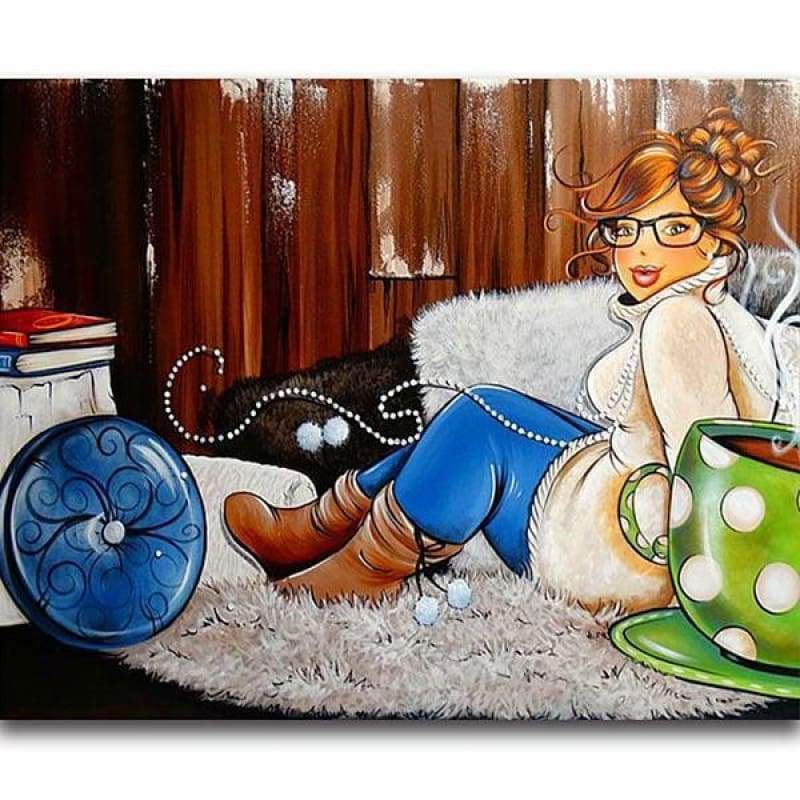 Modern Art Cartoon Woman 5d Diy Full Square Diamond Painting Kits VM9149