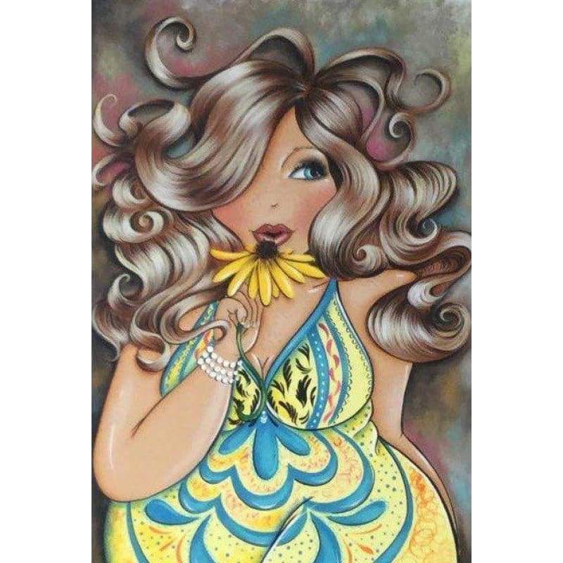 Modern Art Cartoon Woman Portrait 5d Diy Diamond Painting Kits VM7752