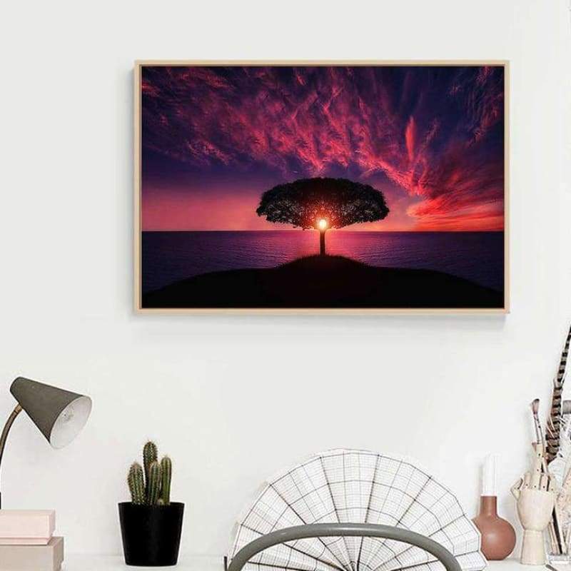 2019 New Arrival Dream Series Evening Trees Diamond Painting Kits AF9579
