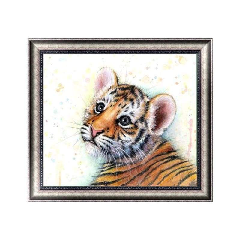 New Cute Animal Tiger Full Drill - 5D Diy Painting By Crystal Kits QB5096 - NEEDLEWORK KITS