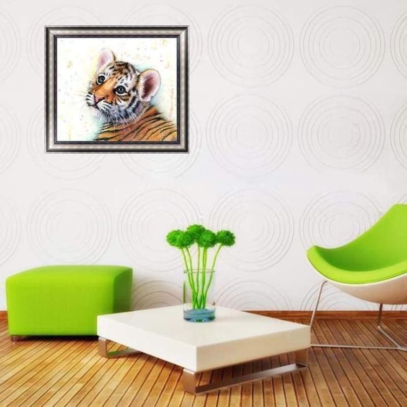 New Cute Animal Tiger Full Drill - 5D Diy Painting By Crystal Kits QB5096 - NEEDLEWORK KITS