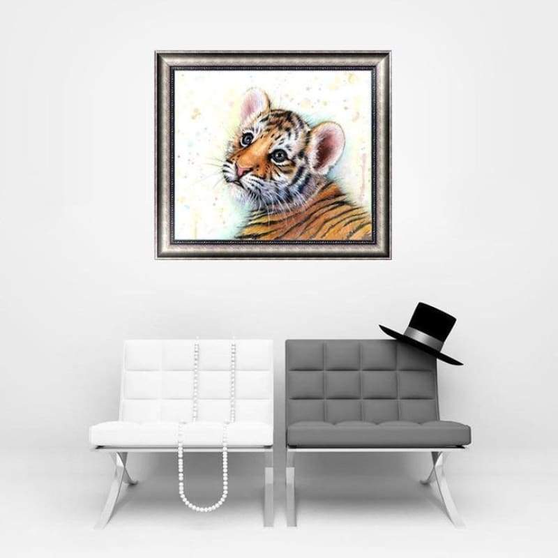New Cute Animal Tiger Full Drill - 5D Diy Painting By Crystal Kits QB5096 - NEEDLEWORK KITS
