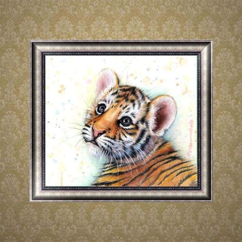 New Cute Animal Tiger Full Drill - 5D Diy Painting By Crystal Kits QB5096 - NEEDLEWORK KITS