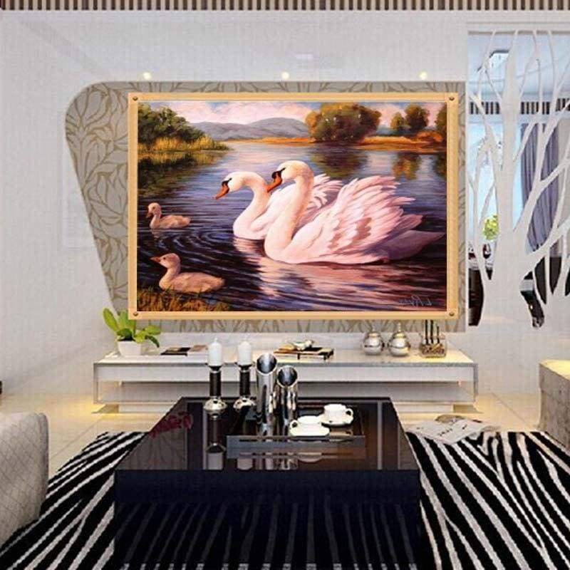 2019 New Diy Swans Swimming 5d Diamond Painting Cross Stitch VM08596