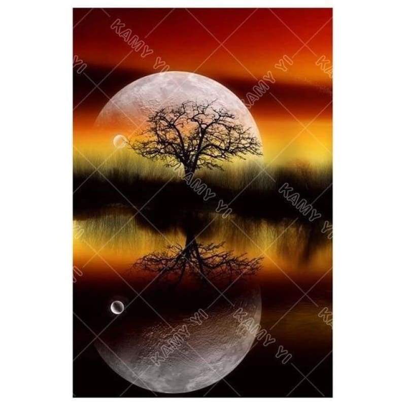 New Fantasy Moonlight Landscape Tree 5d Diy Diamond Painting Kits VM9647