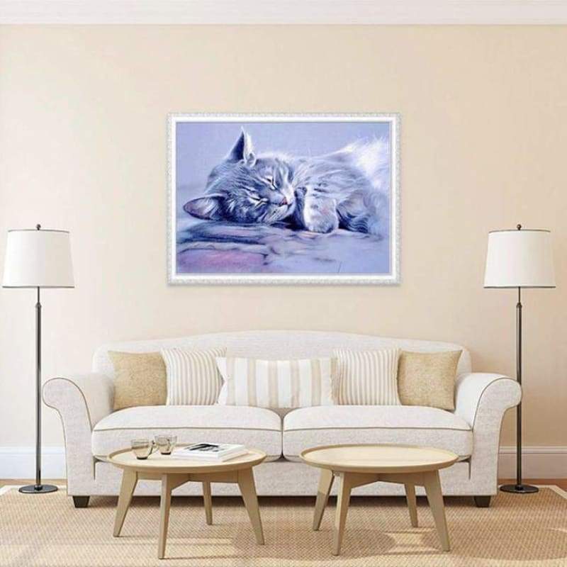 New Hot Sale Cat 5d Diy Cross Stitch Full Diamond Painting Kits QB7007