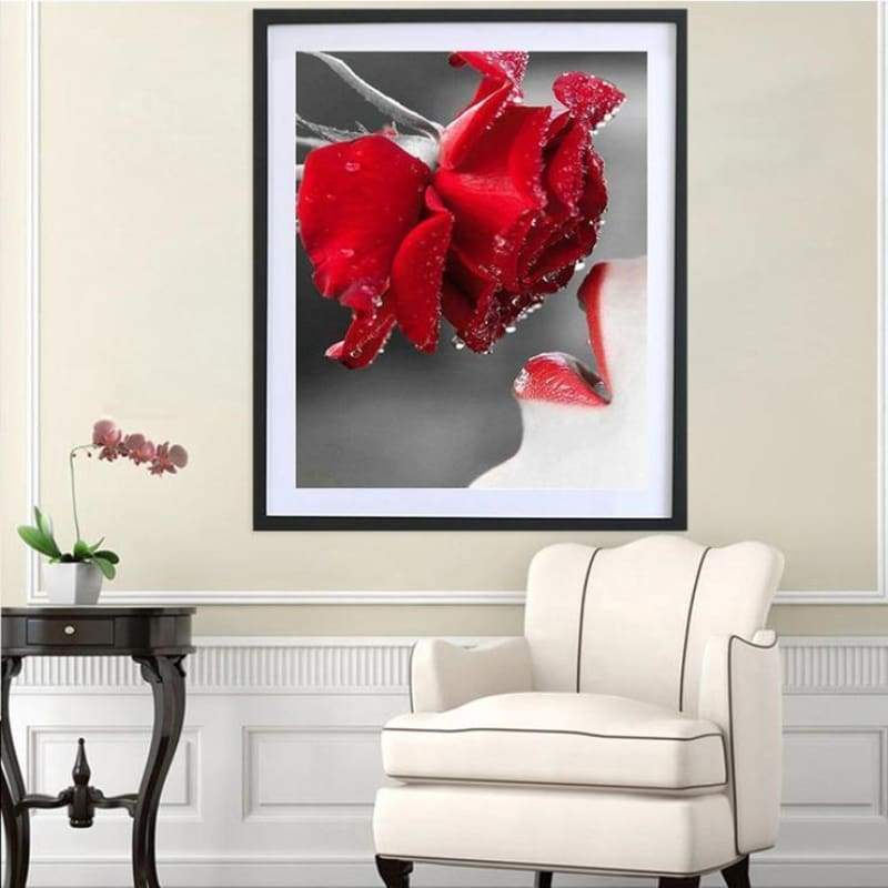 New Hot Sale Full Square Red Rose 5d Diy Diamond Painting Flowers VM2003