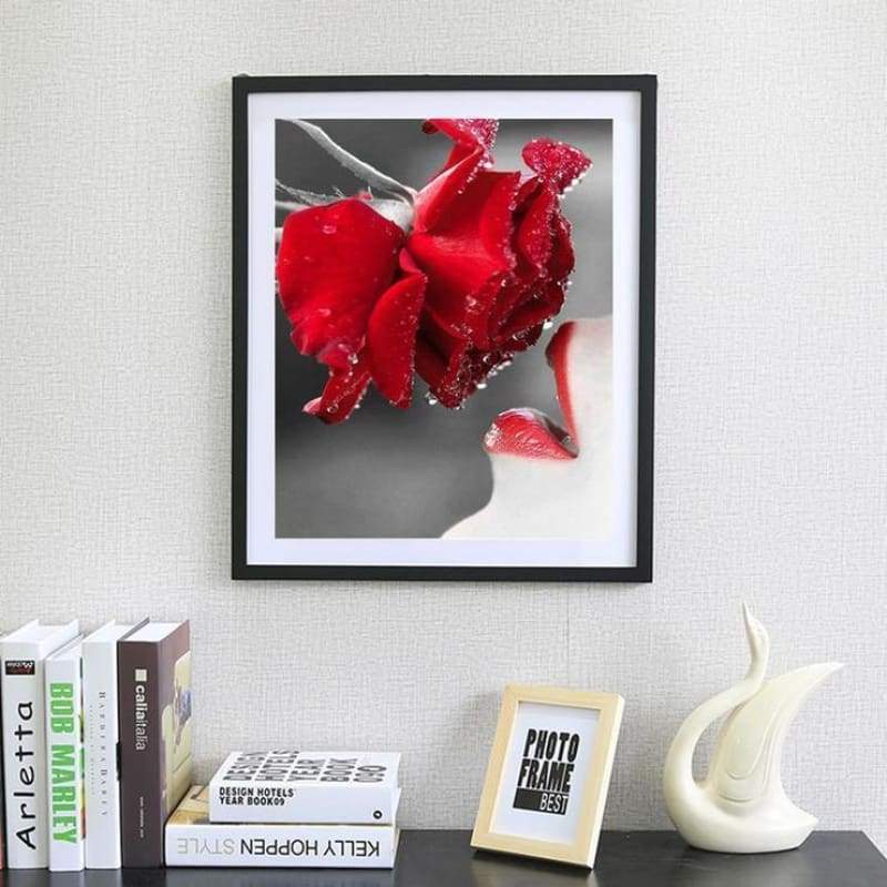 New Hot Sale Full Square Red Rose 5d Diy Diamond Painting Flowers VM2003