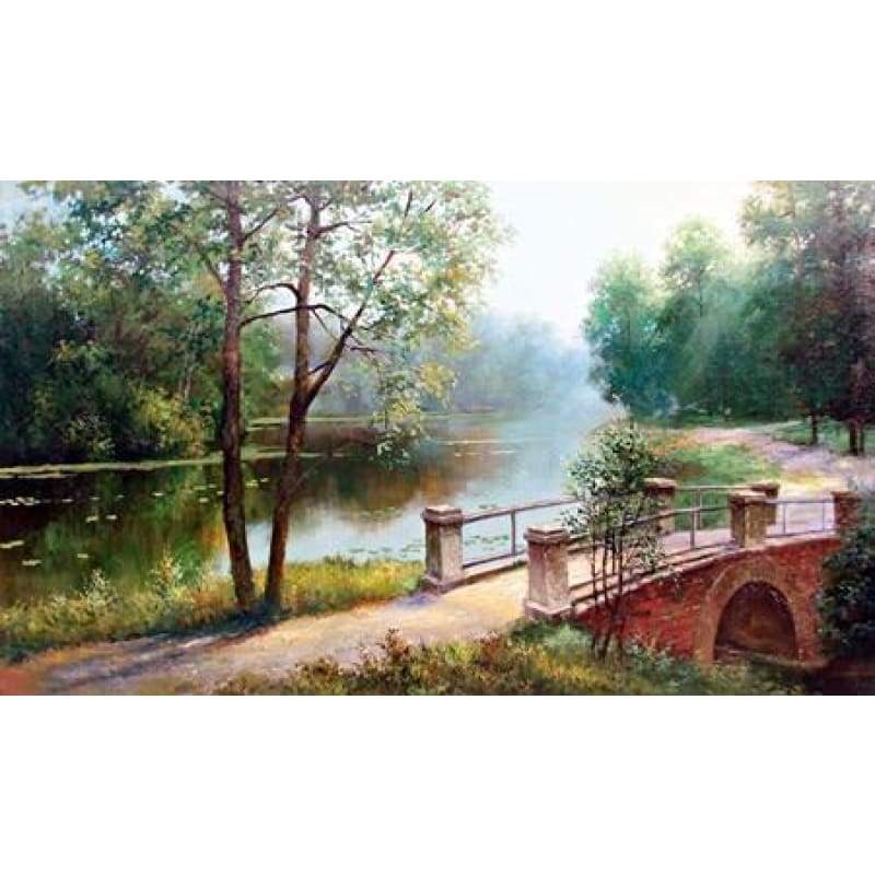 New Hot Sale Landscape Forest Bridge 5d Diy Diamond Painting Kits VM9224