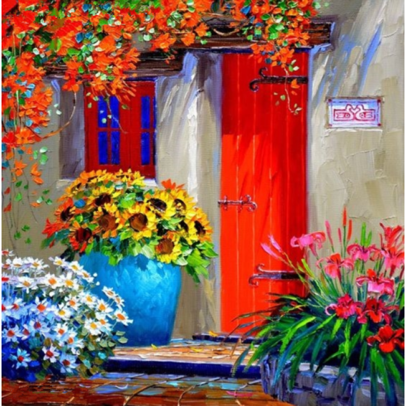 2019 New Hot Sale Landscape Garden Door Diy 5d Diamond Painting Kits VM39096