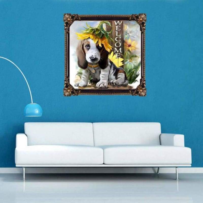 New Oil Painting Style Pet Dog Diy 5d Full Diamond Painting Kits QB5473