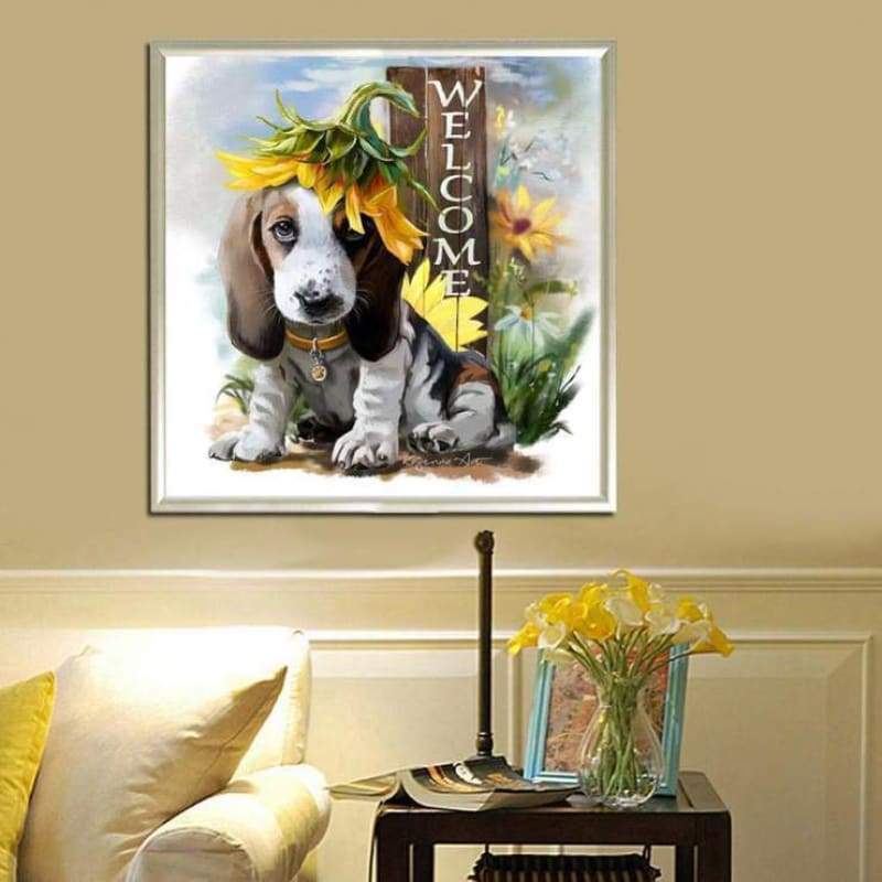 New Oil Painting Style Pet Dog Diy 5d Full Diamond Painting Kits QB5473
