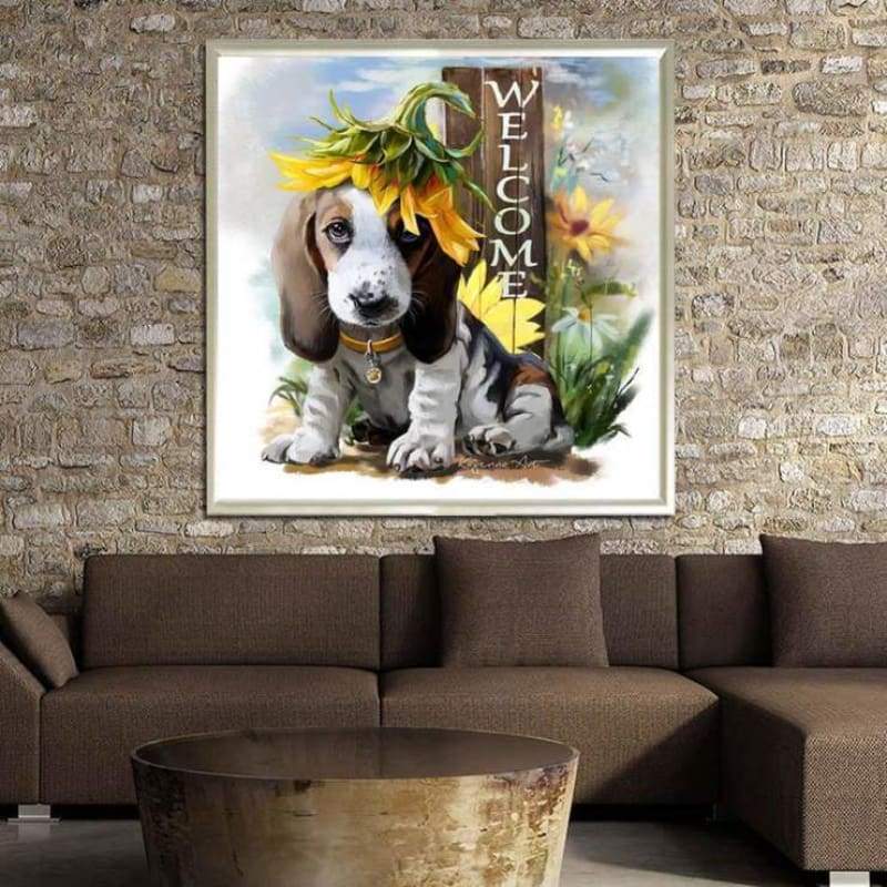 New Oil Painting Style Pet Dog Diy 5d Full Diamond Painting Kits QB5473