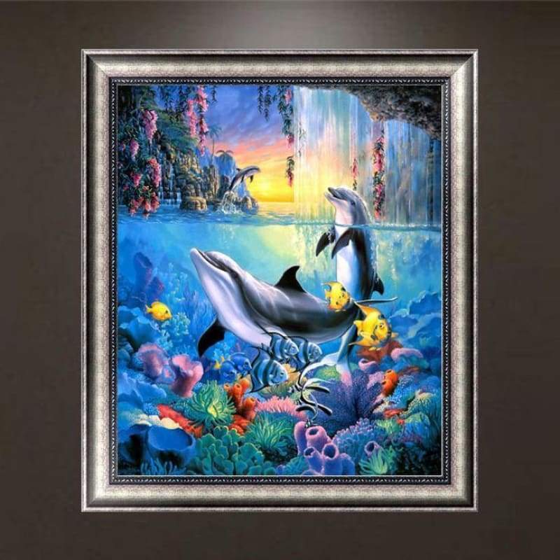 New Special Dolphin 5d Diy Cross Stitch Diamond Painting Kits QB6505