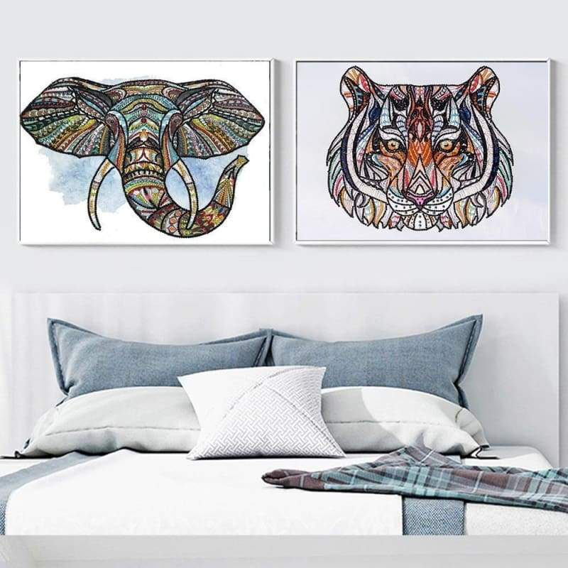 2019 New Special Tiger Pattern 5d Diy Diamond Painting Kits VM8008