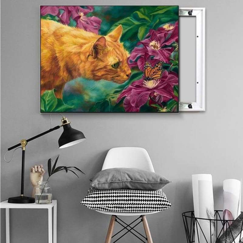 Oil Painting Style Cat 5d Diy Cross Stitch Diamond Painting Kits QB7045
