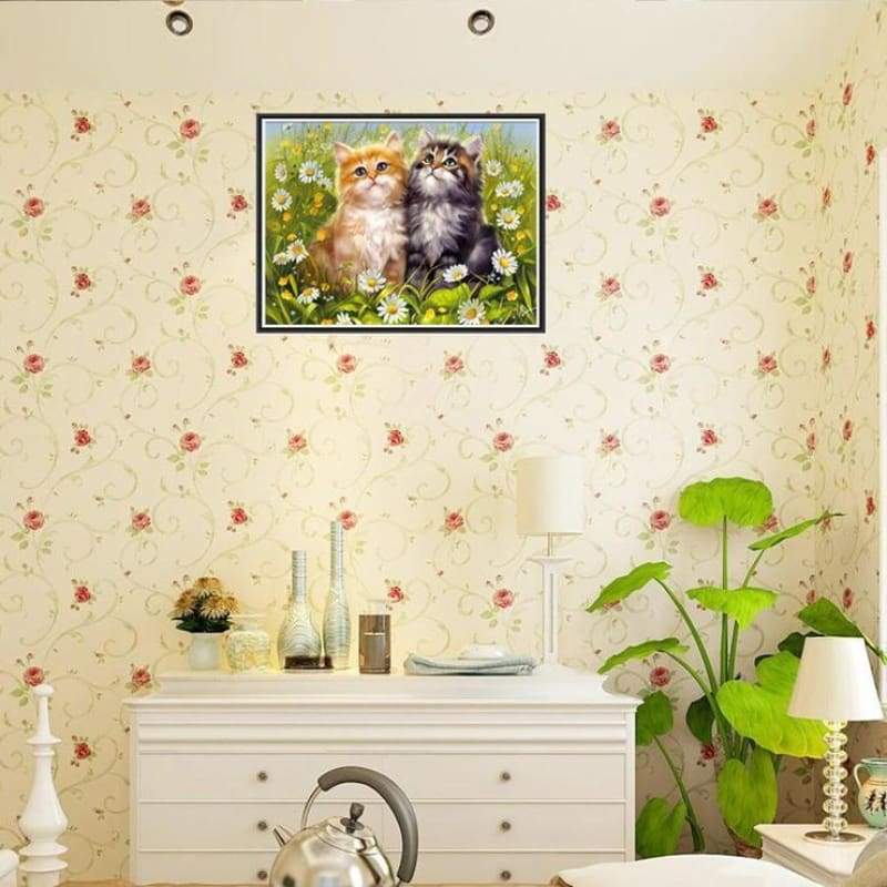 Oil Painting Style Cat 5d Diy Cross Stitch Diamond Painting Kits QB7087