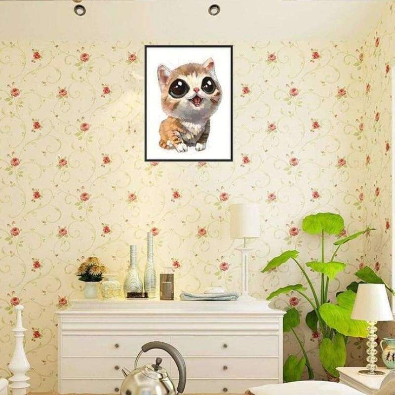 Oil Painting Style Cute Cat 5d Diy Cross Stitch Diamond Painting Kits QB7090