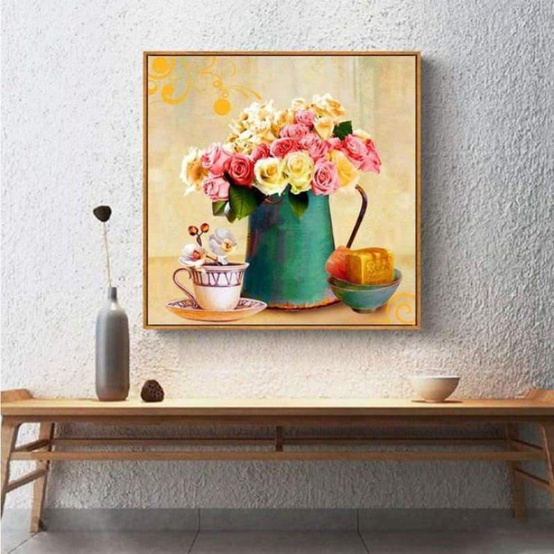 Oil Painting Style Flower Diy 5d Full Diamond Painting Kits QB5734