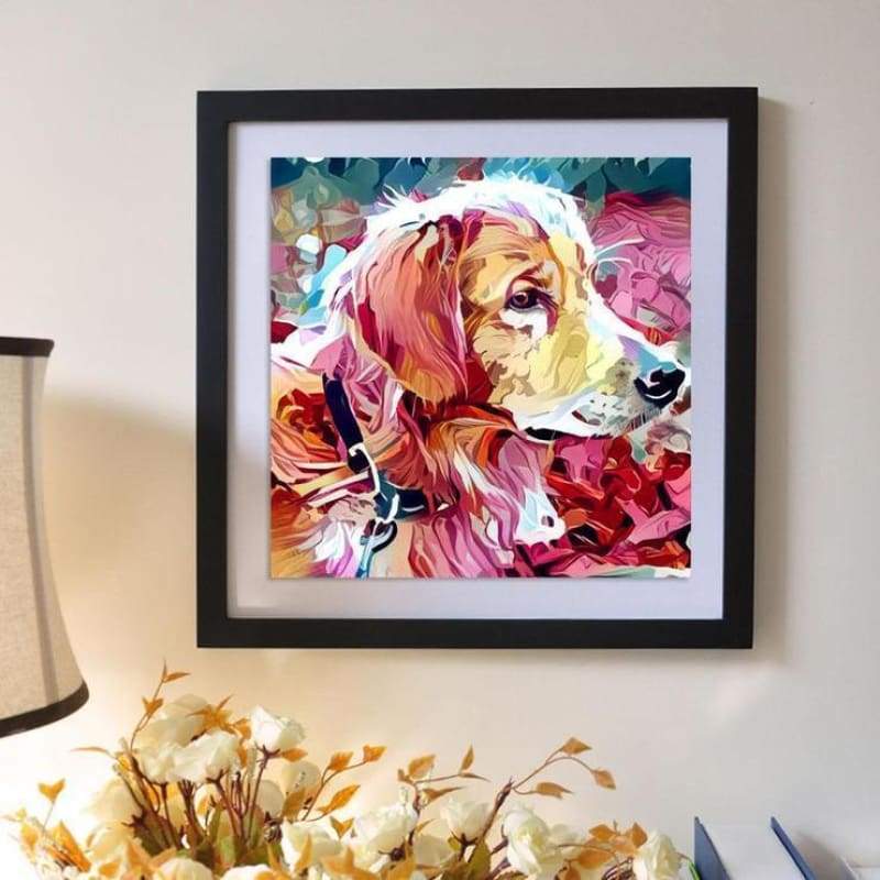 Oil Painting Style Pet Dog Diy 5d Full Diamond Painting Kits QB5454