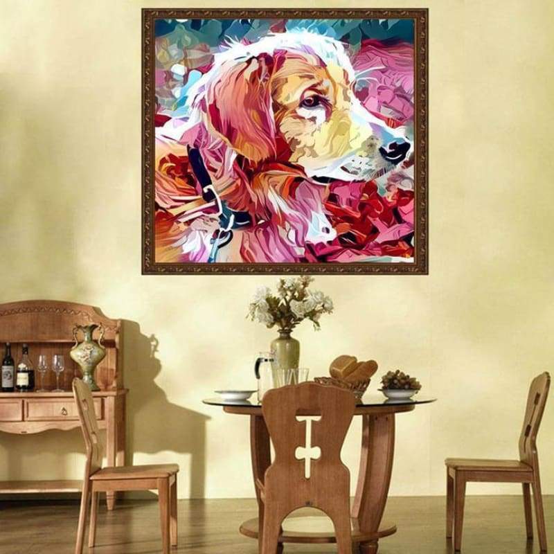 Oil Painting Style Pet Dog Diy 5d Full Diamond Painting Kits QB5454