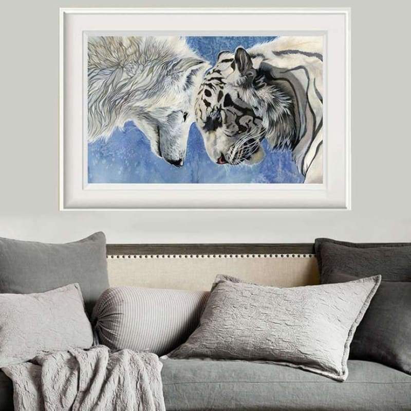 2019 Oil Painting Style Wolf Pattern 5d Diy Cross Stitch Diamond Painting Kits QB6577