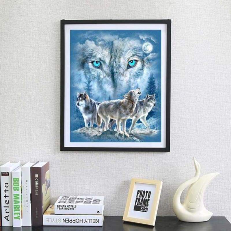 2019 Oil Painting Style Wolf Pattern 5d Diy Cross Stitch Diamond Painting Kits QB6586