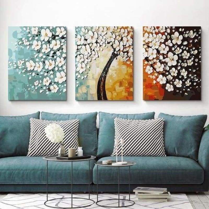 3X Multi Panel Tree Diy Paint By Numbers Kits VM90514