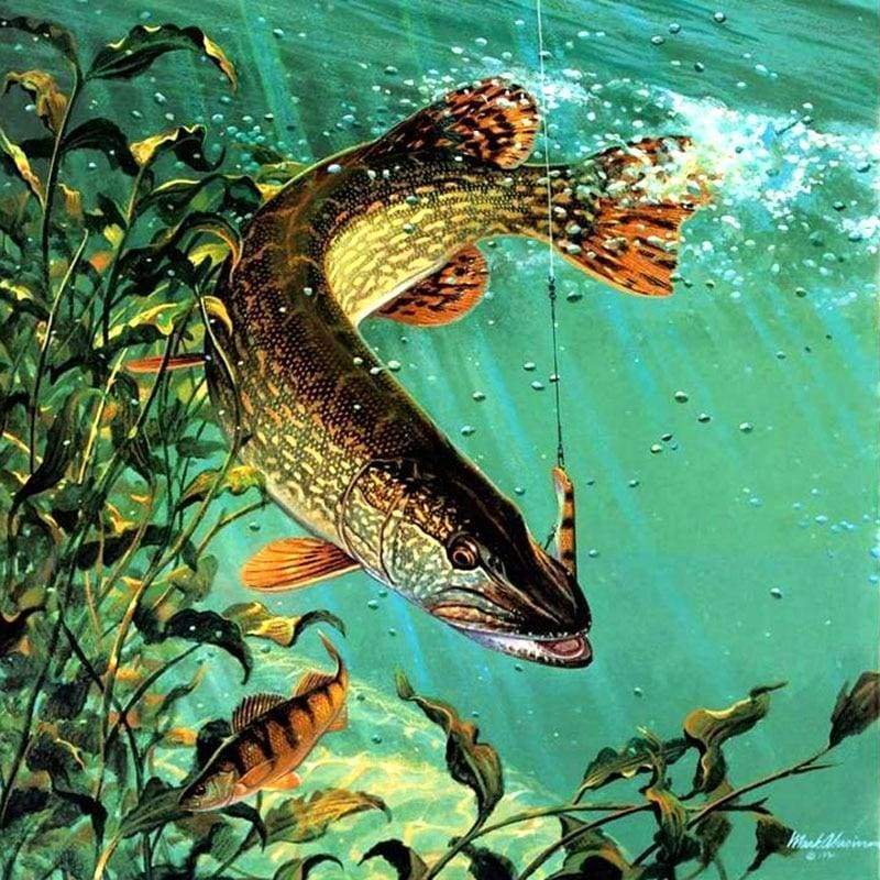 5D DIY Diamond Painting Fishing Embroidery Cross Stitch Rhinestone Art Kits