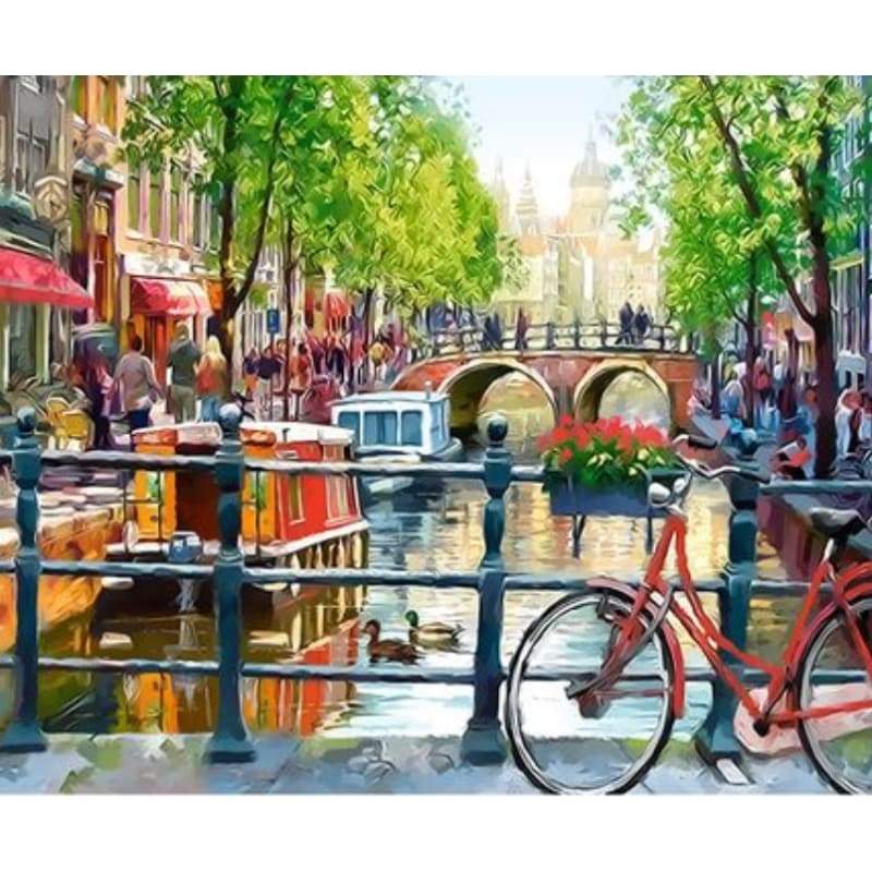 Bicycle Diy Paint By Numbers Kits ZXQ3635 - NEEDLEWORK KITS