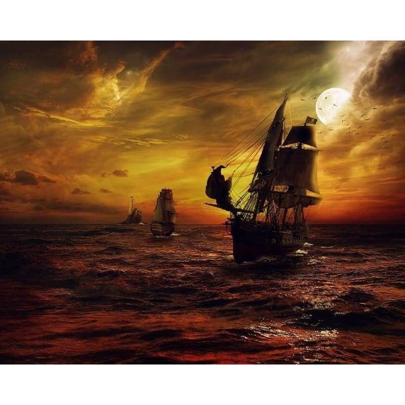 Boat Diy Paint By Numbers Kits VM59249 - NEEDLEWORK KITS