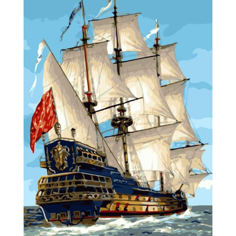 Boat Diy Paint By Numbers Kits WM-659 ZXQ2764 - NEEDLEWORK KITS