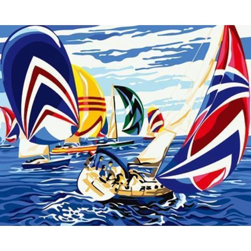 Boat Diy Paint By Numbers Kits ZXB445-17 VM80069 - NEEDLEWORK KITS