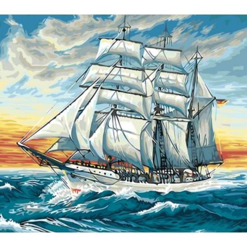 Boat Diy Paint By Numbers Kits ZXQ014 - NEEDLEWORK KITS