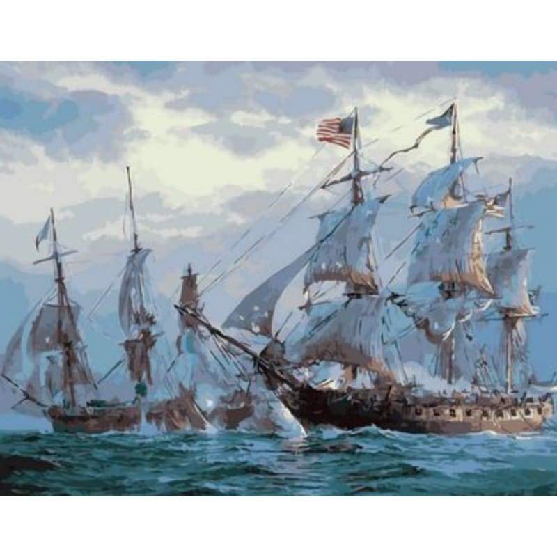 Boat Diy Paint By Numbers Kits ZXQ1076 - NEEDLEWORK KITS